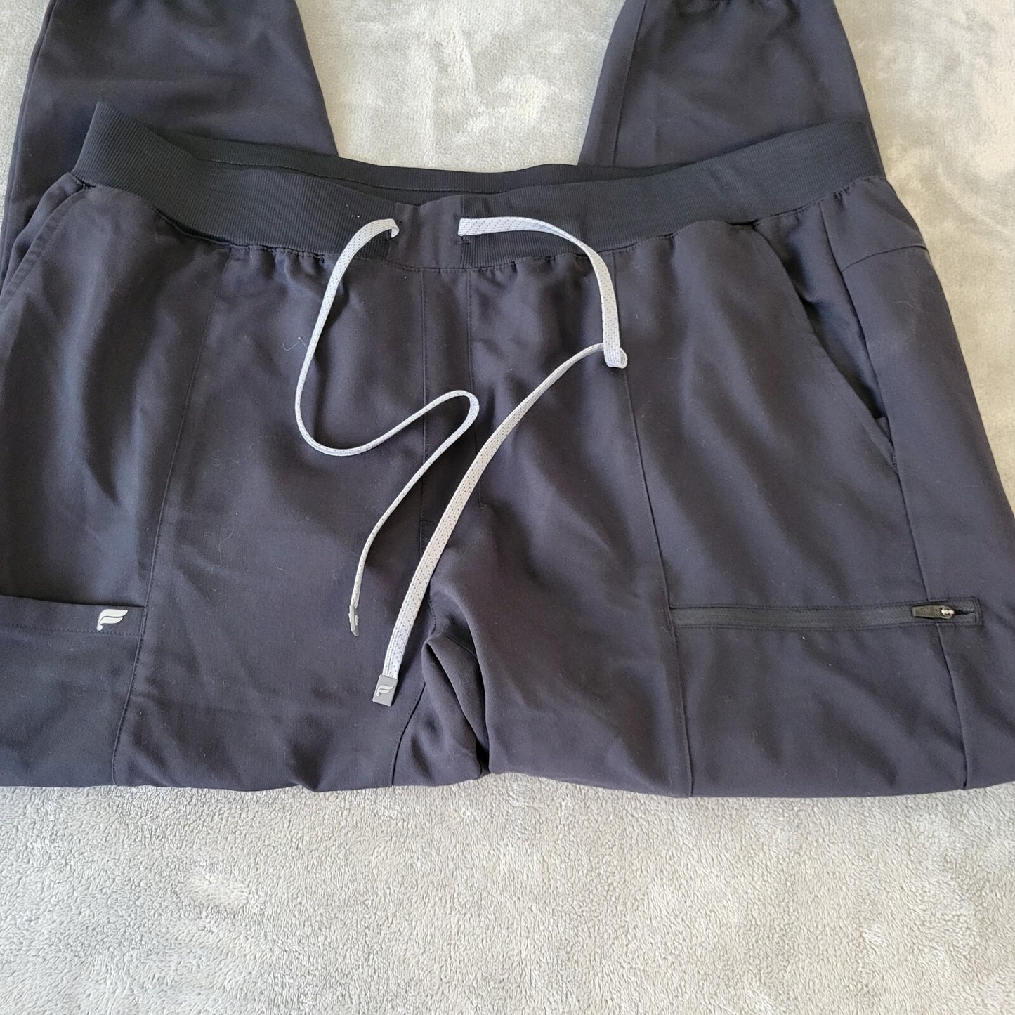 Fabletics Womens Pants 2X Plus Pull On Jogger Activewear Black Cargo Pockets