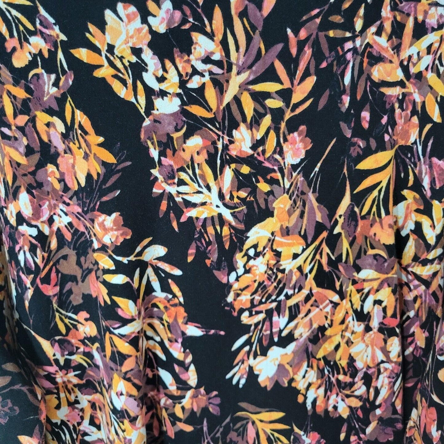 Westbound Womens Top 3X Plus Long Sleeve Knit Orange Black Floral Comfy Casual