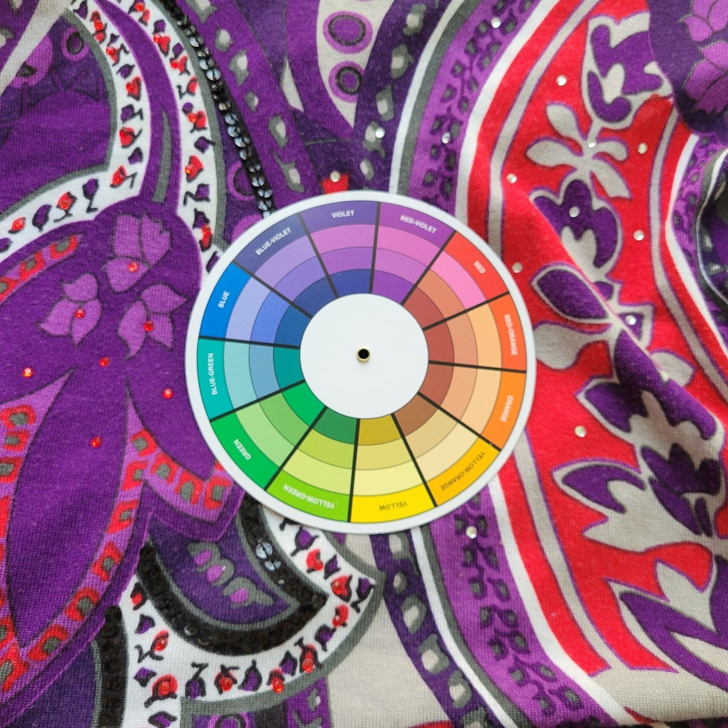 Liz Me Womens Top 3X Plus Long Sleeve Knit Purple Red Rhinestones Sequins Comfy