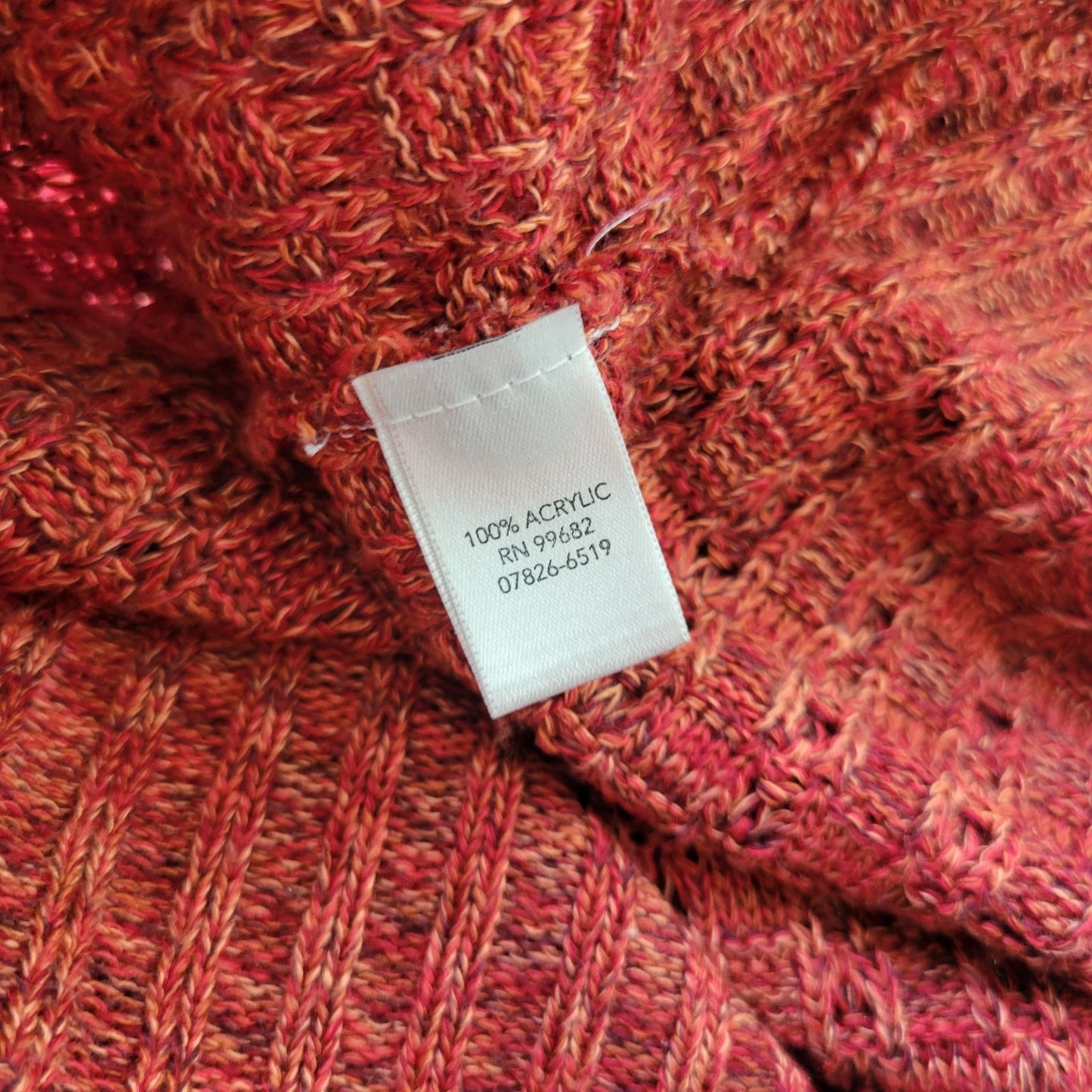 CJ Banks Women Sweater 2X Plus 3/4 Sleeve Red Pink Cowl Neck Soft Acrylic Office