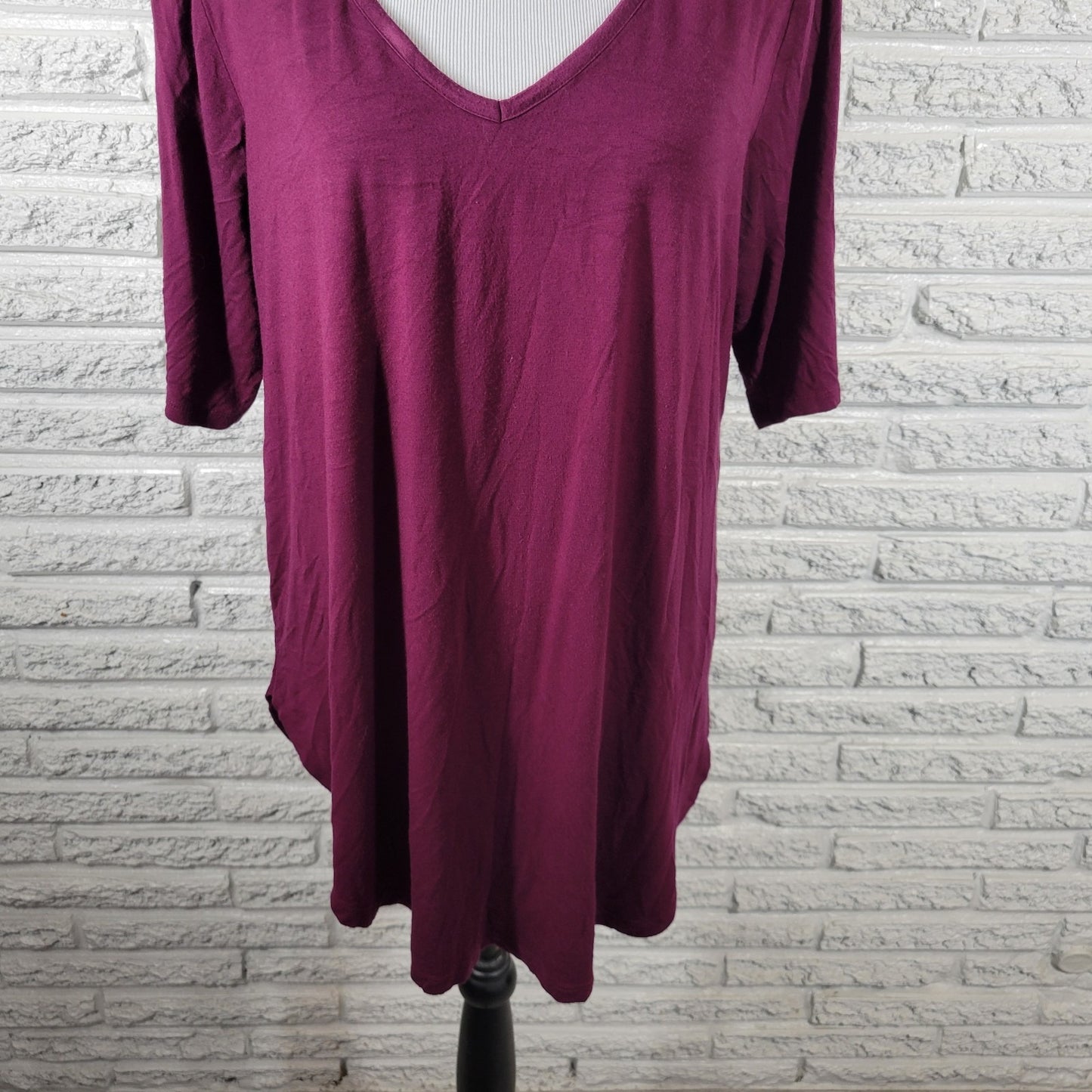 Torrid Super Soft Knits Womens Top 2 2X Plus Tee Tunic Purple Poly Blend Comfy
