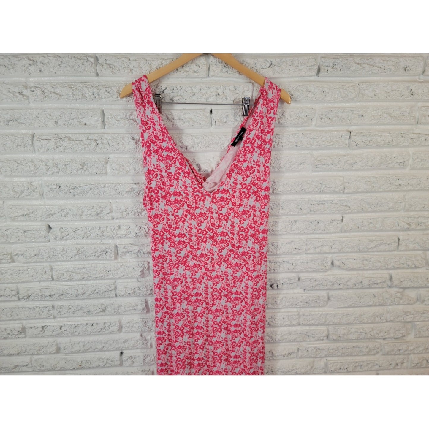 BCBG Paris Womens Dress XXL Plus Tank Wrap Pink Floral Sleeveless Open Back