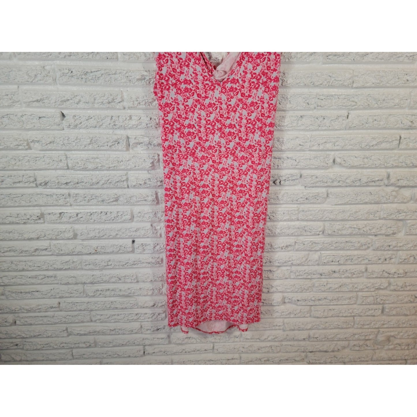 BCBG Paris Womens Dress XXL Plus Tank Wrap Pink Floral Sleeveless Open Back