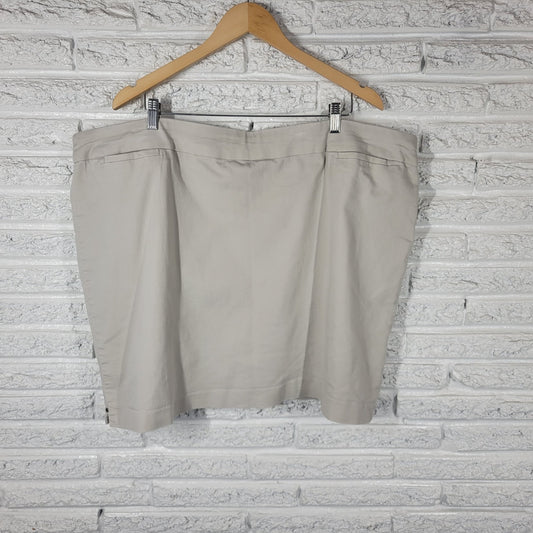 Croft Barrow Womens Skort 24W Plus Skirt Shorts Beige Pull On Pockets Comfy