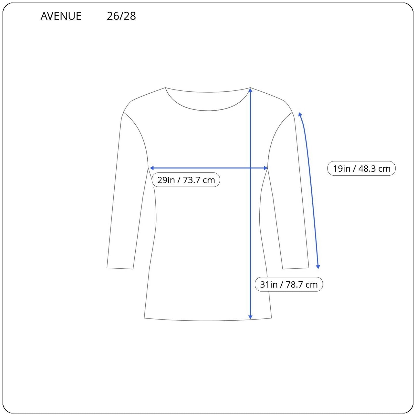 Avenue Womens Top 26 28 Plus Tee Tunic Los Angeles Cityscape 3/4 Sleeve Metallic