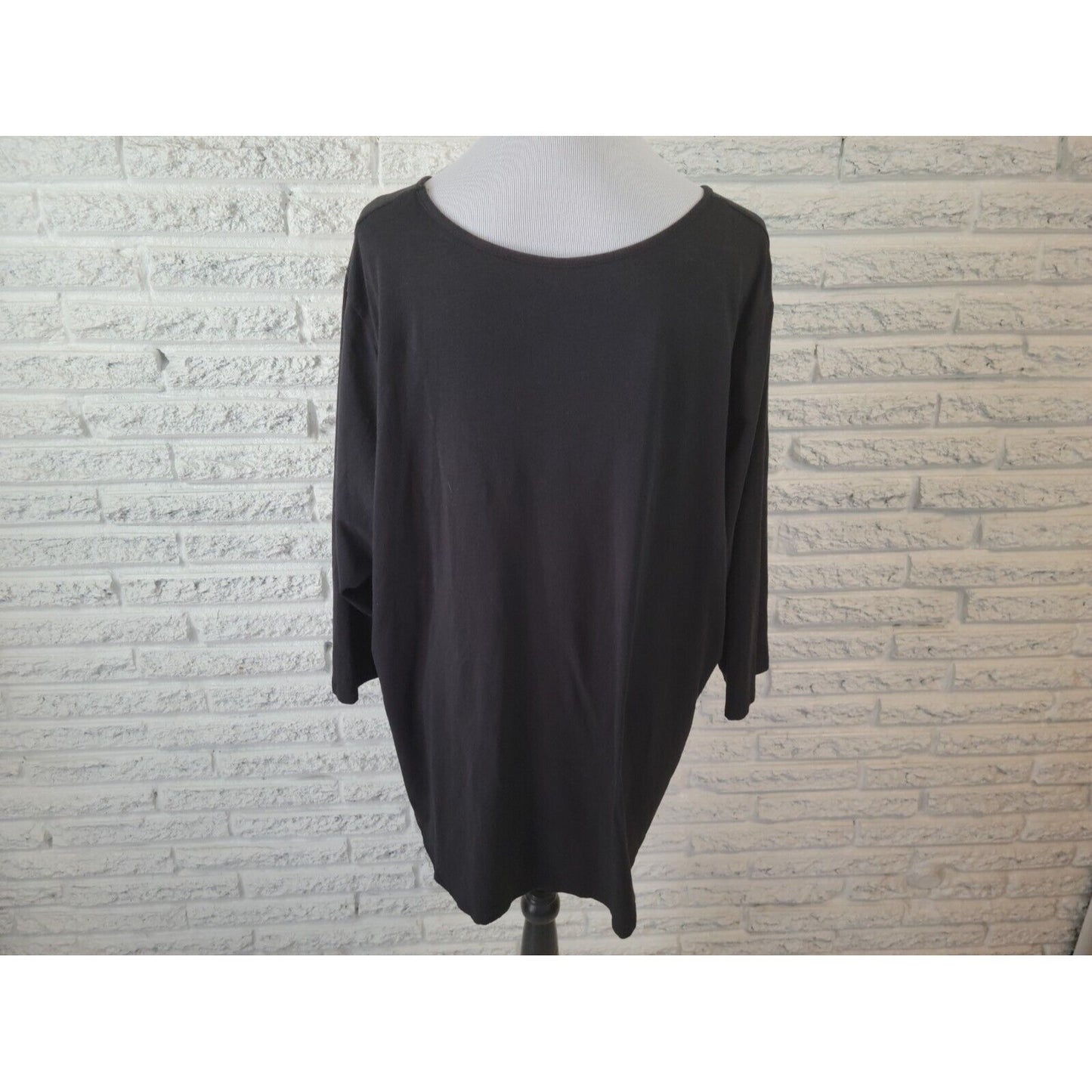 Avenue Womens Top 26 28 Plus Tee Tunic Los Angeles Cityscape 3/4 Sleeve Metallic