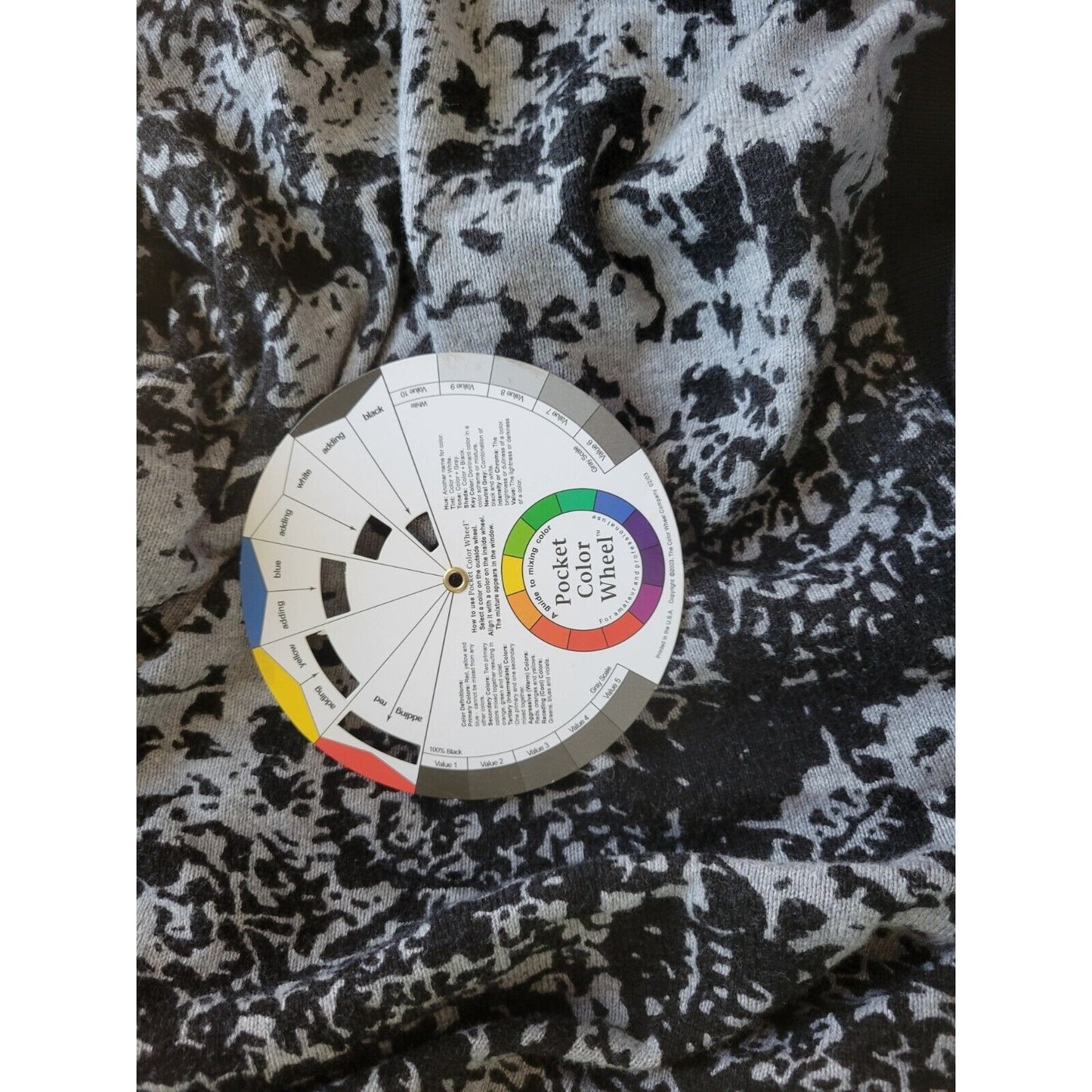 Worthington Womens Sweater 1X Plus Dolman Sleeve Black Watercolor Lightweight