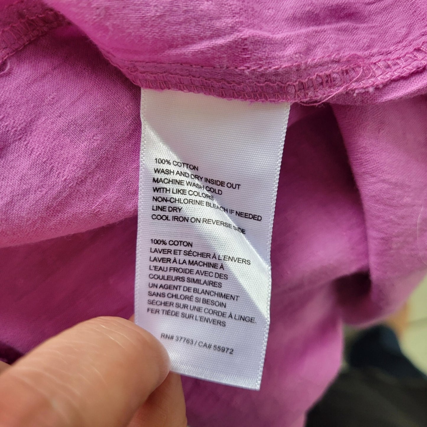 Rafaella Womens Top 2X Plus Roll Tab Sleeve Lavender Swiss Dot Asymmetric Casual