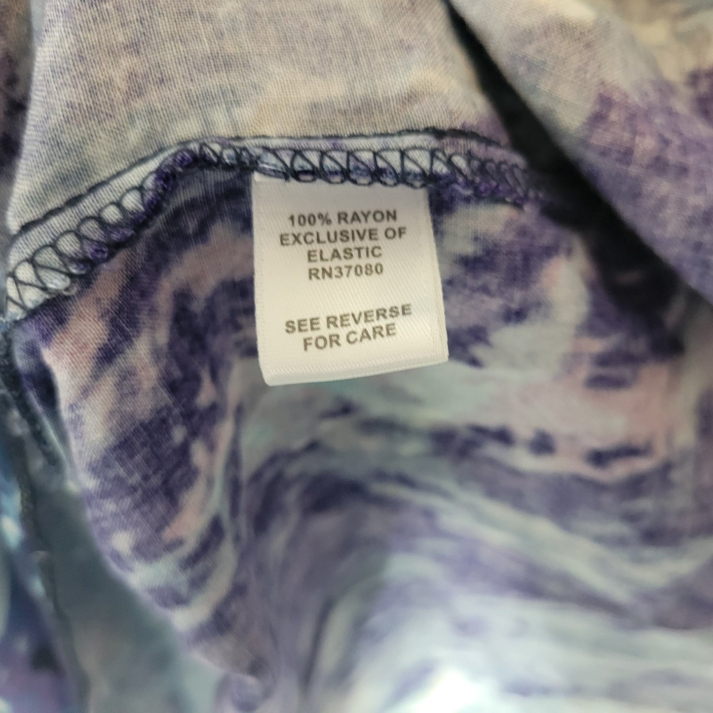 Cato Womens Top Extra Large XL Tank Blue Purple Watercolor Beaded Office Casual