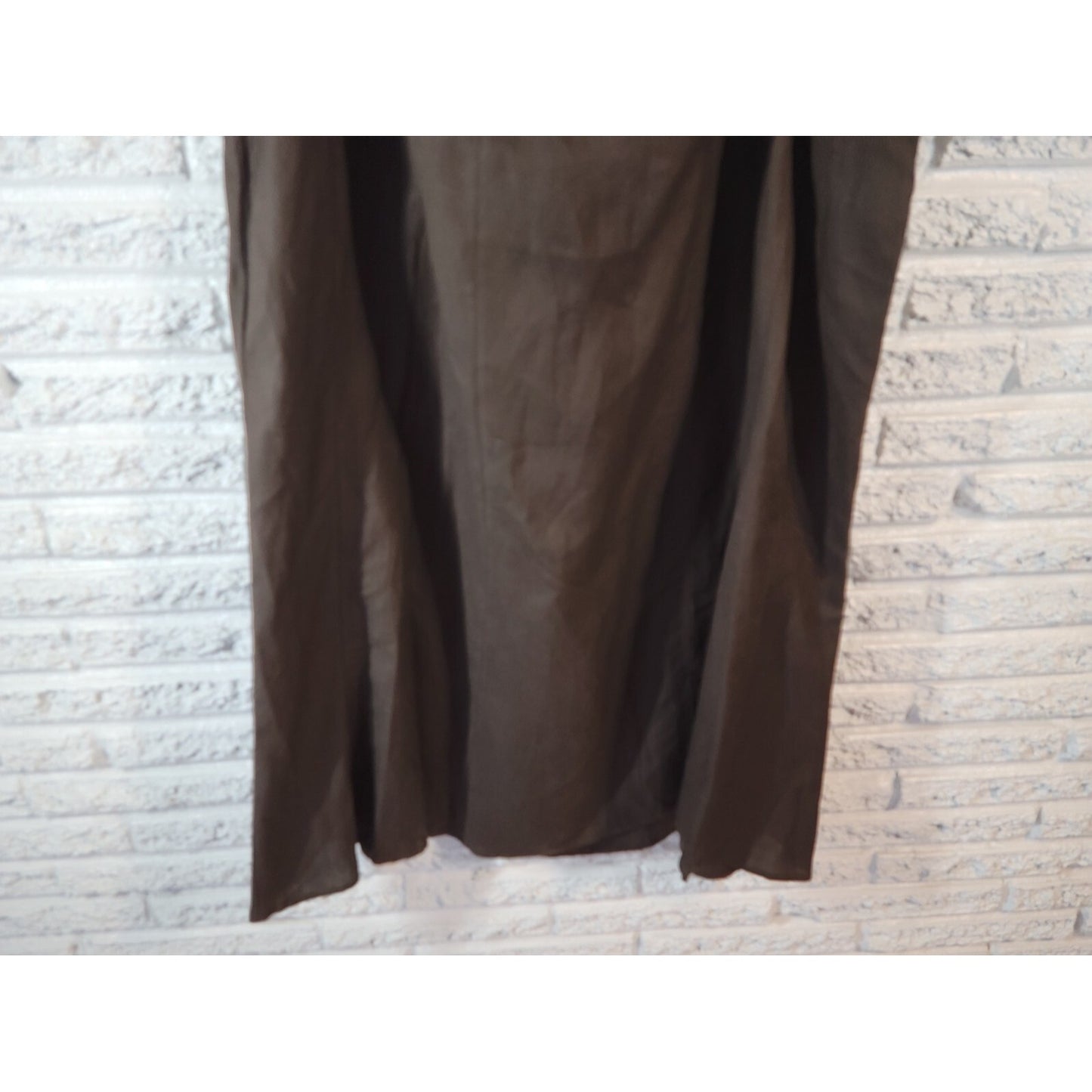 Avenue Womens Skirt 26 Plus ALine Linen Rayon Brown Semi Sheer Casual Office New
