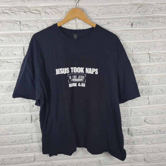 Jesus Took Naps Womens Top 3XL Plus Tee Black Mark 4:38 Christian Religious
