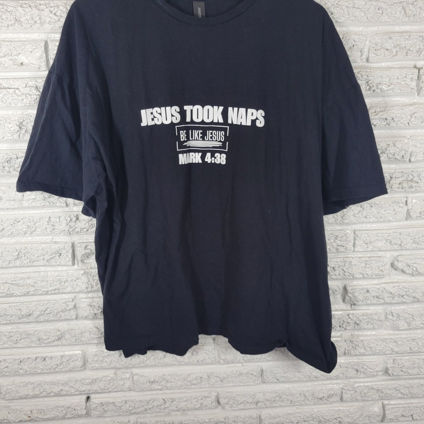 Jesus Took Naps Womens Top 3XL Plus Tee Black Mark 4:38 Christian Religious