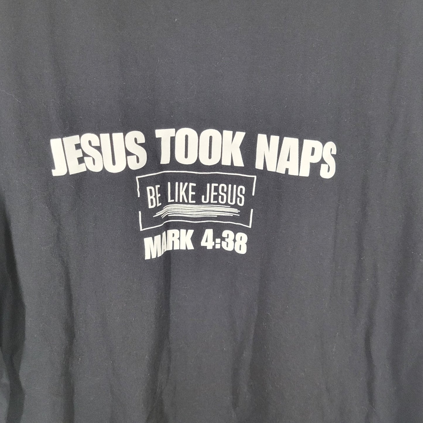 Jesus Took Naps Womens Top 3XL Plus Tee Black Mark 4:38 Christian Religious