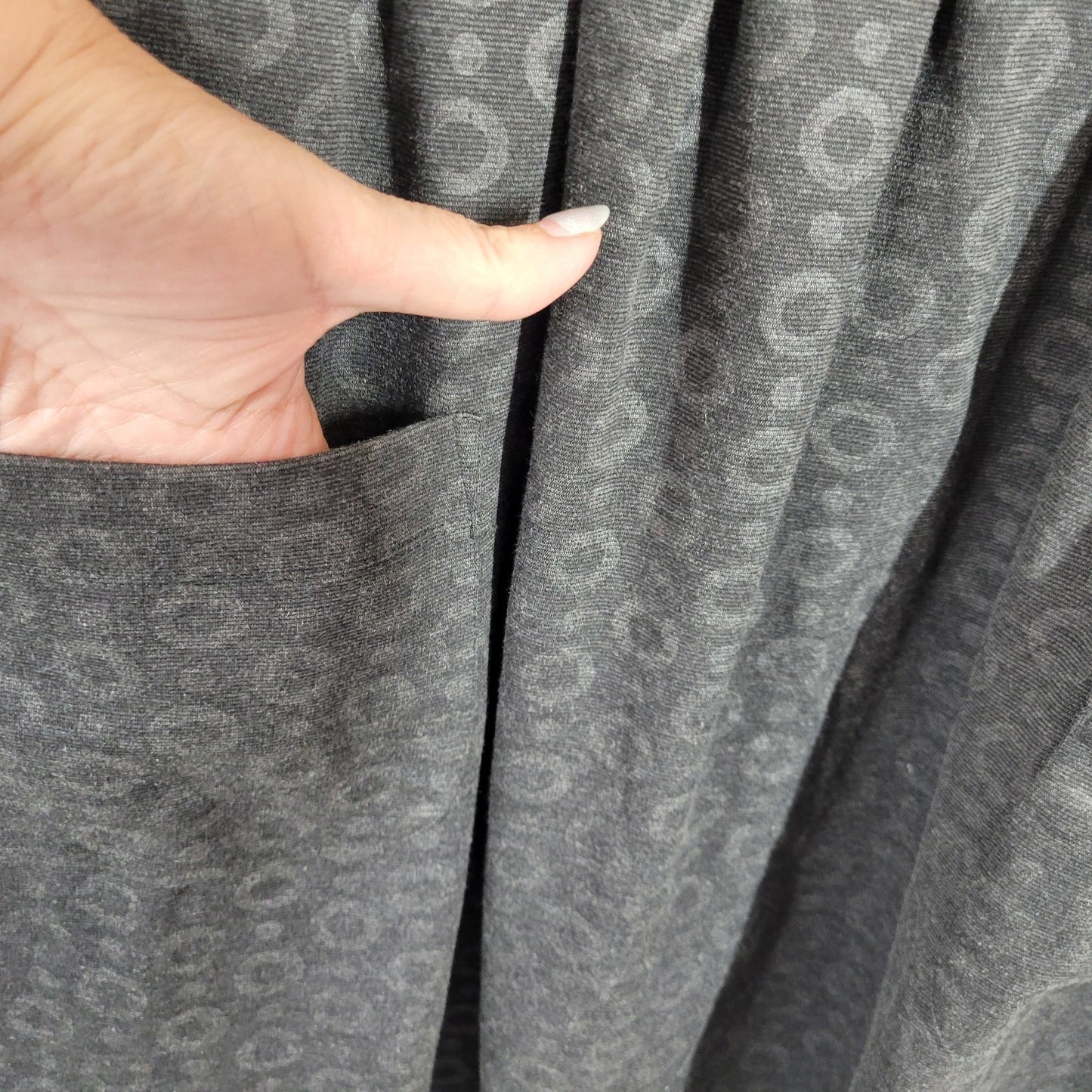 Signature Robbie Bee Womens Dress 20W Plus fit Flare Gray Circles Pockets Casual