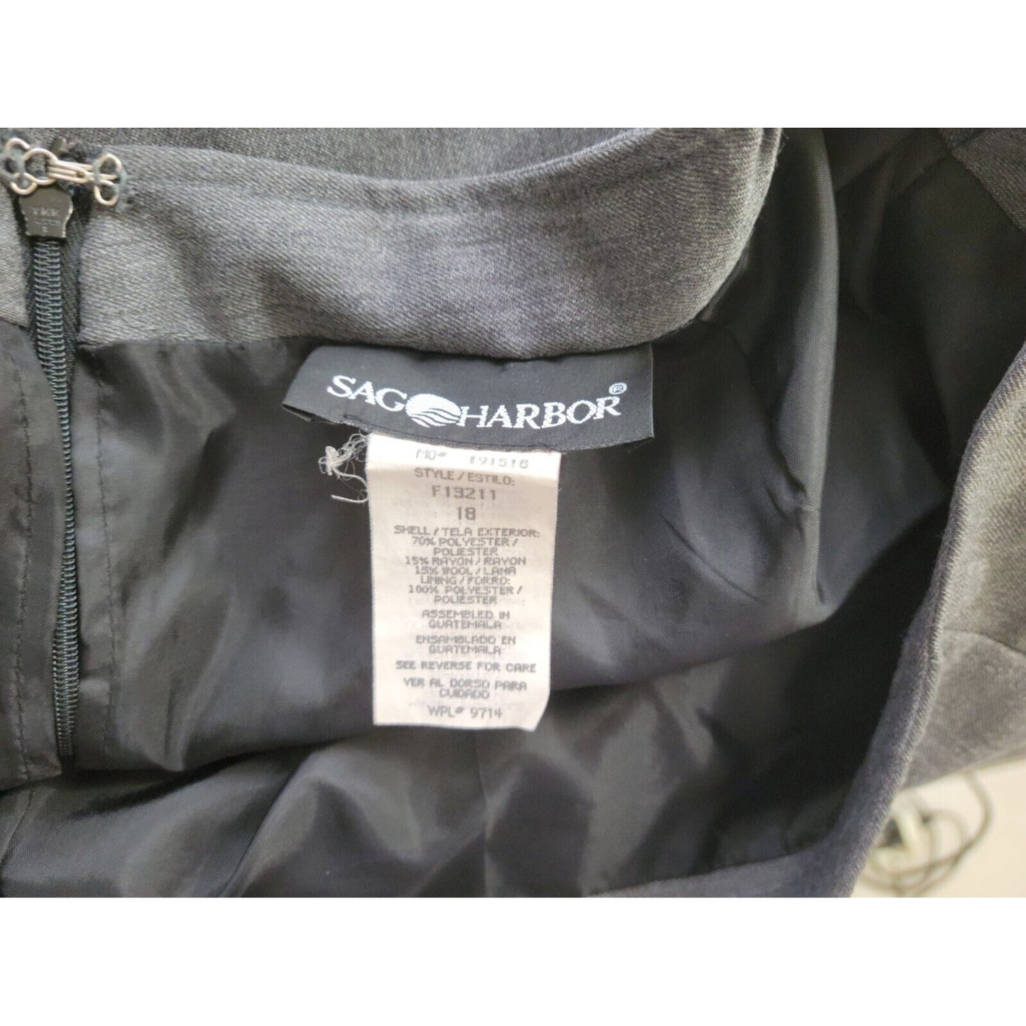 Sag Harbor Womens Skirt 18 Straight Pencil Gray Pleated Comfort Waist Office