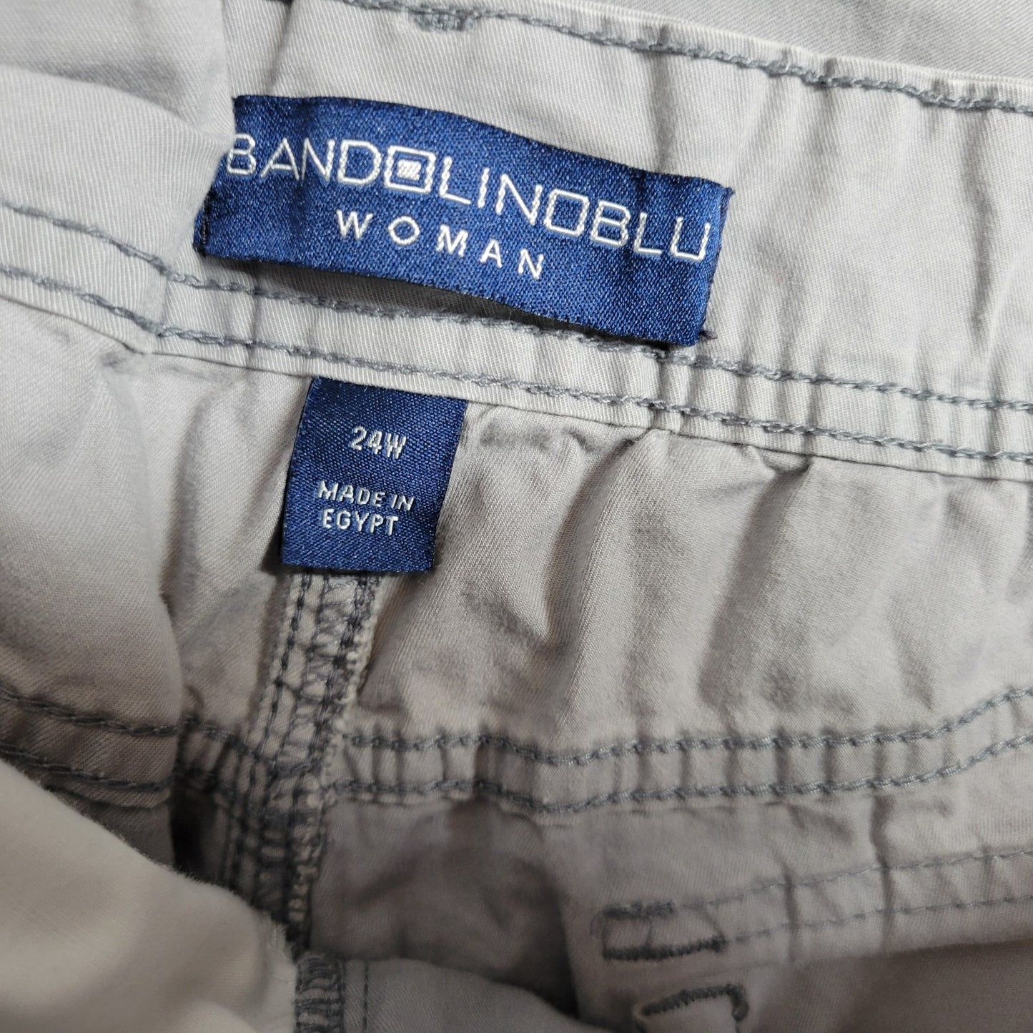 Bandolino Womens Shorts 24W Plus Bermuda Gray Cotton Blend Comfy Lightweight