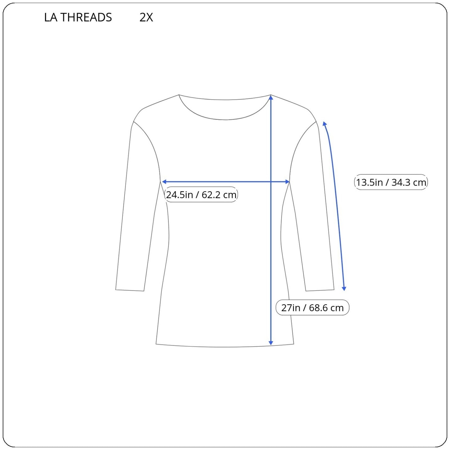 LA Threads Womens Shirt 2X Plus Tee I Love Stretchy Pants 3/4 Sleeve Side Panels