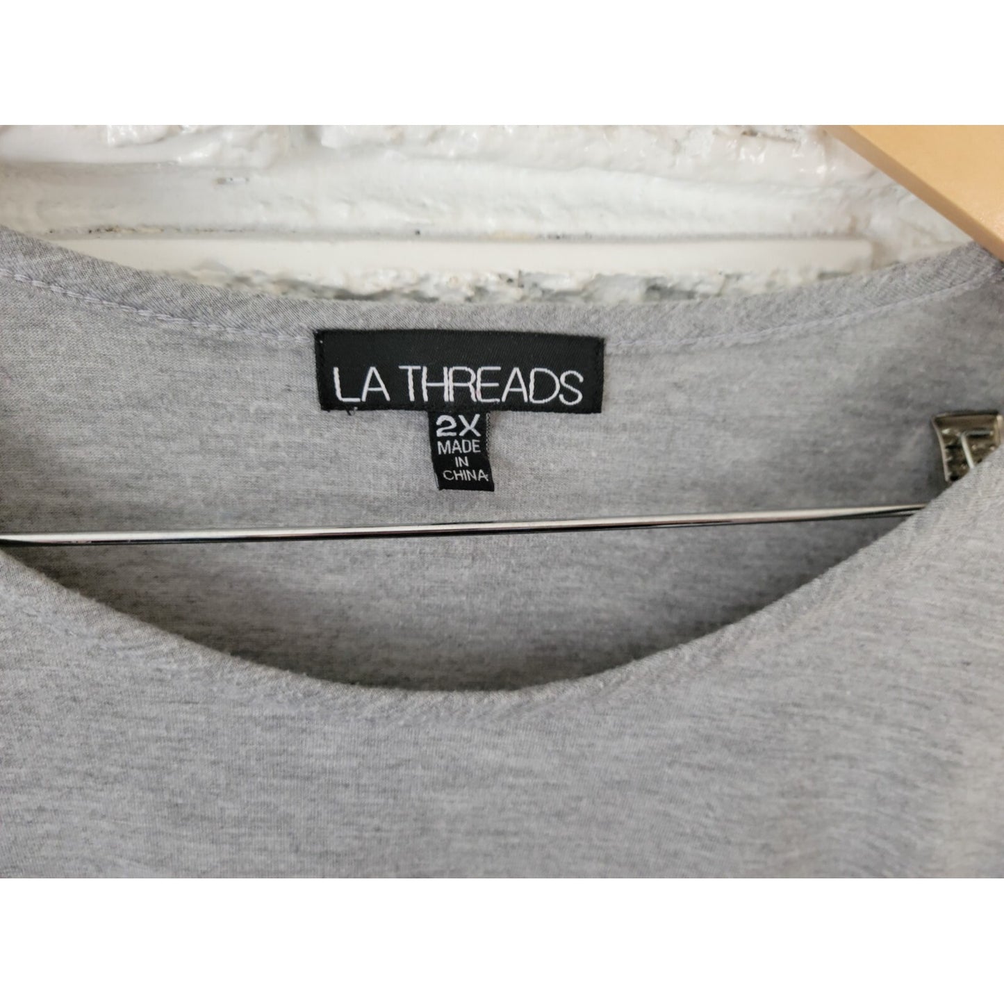 LA Threads Womens Shirt 2X Plus Tee I Love Stretchy Pants 3/4 Sleeve Side Panels