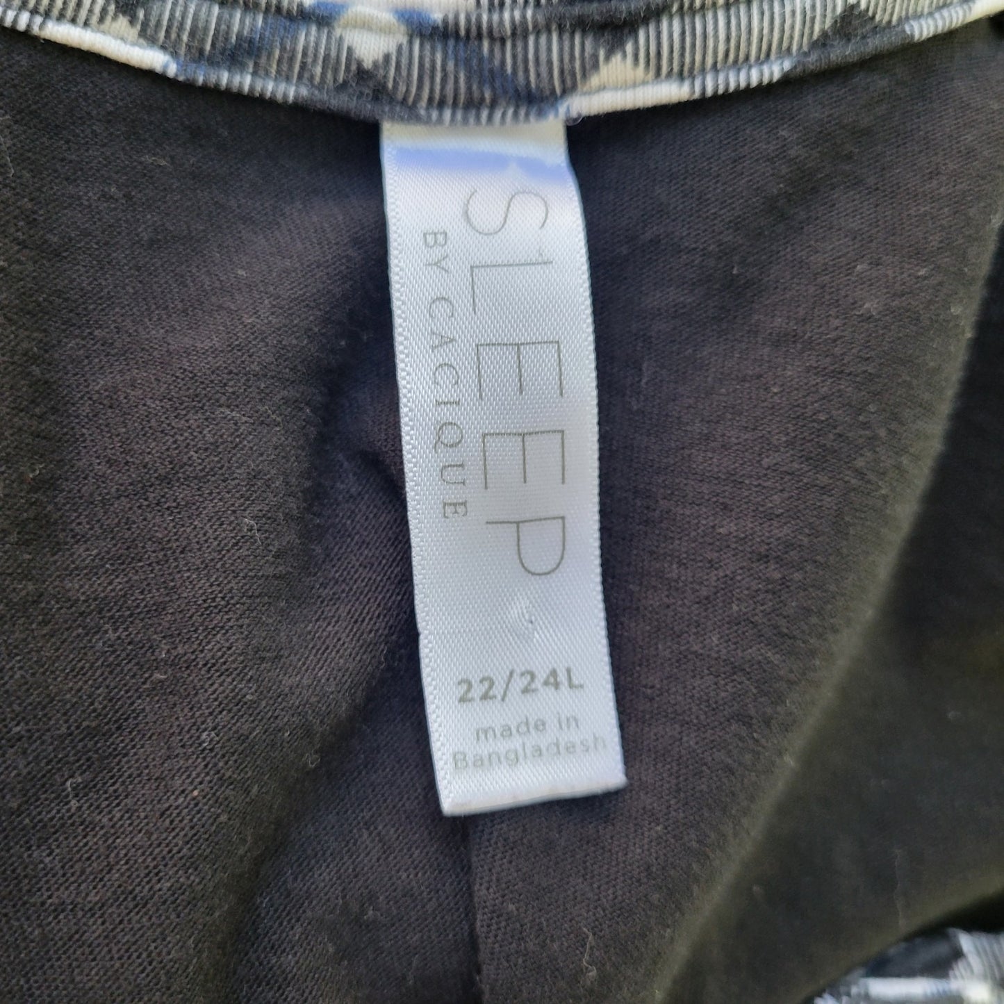 Cacique Womens Pajama Top 22 24 Plus Black Plaid Lightweight Cotton Blend Lounge