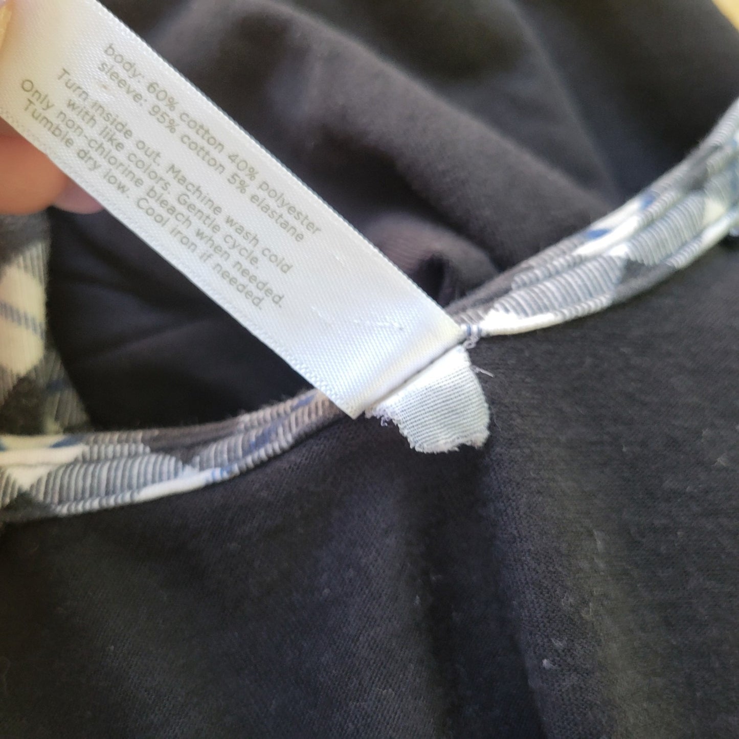 Cacique Womens Pajama Top 22 24 Plus Black Plaid Lightweight Cotton Blend Lounge