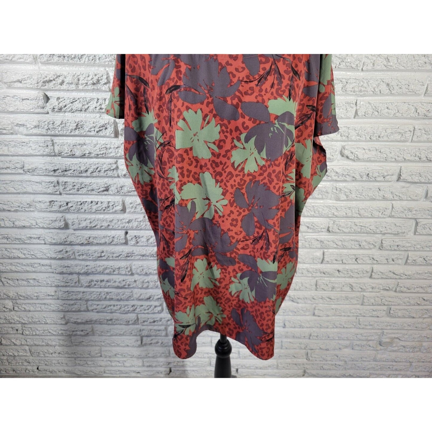 Evri Womens Top 2X Plus Sleeveless Brown Floral Pullover Polyester Casual Comfy