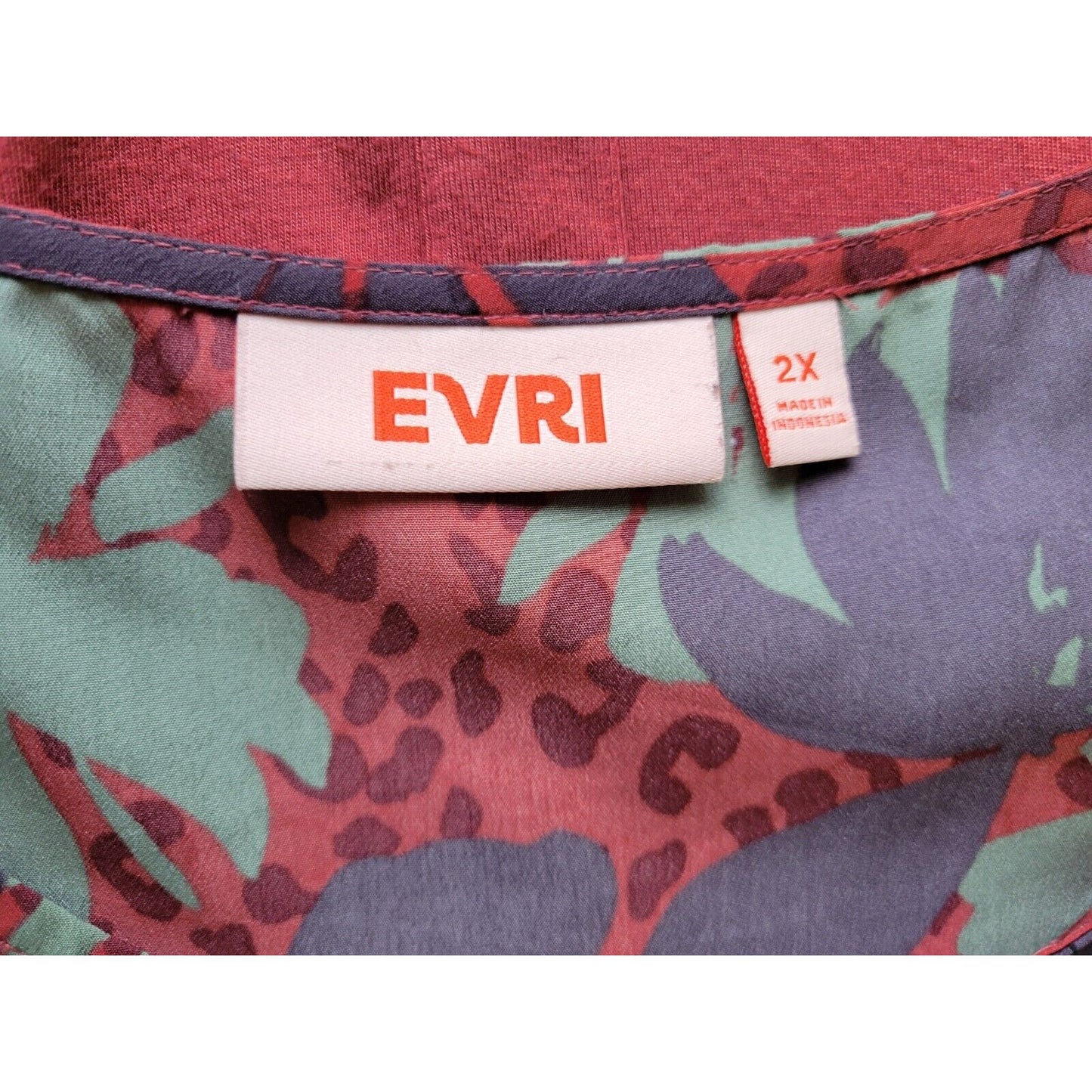 Evri Womens Top 2X Plus Sleeveless Brown Floral Pullover Polyester Casual Comfy