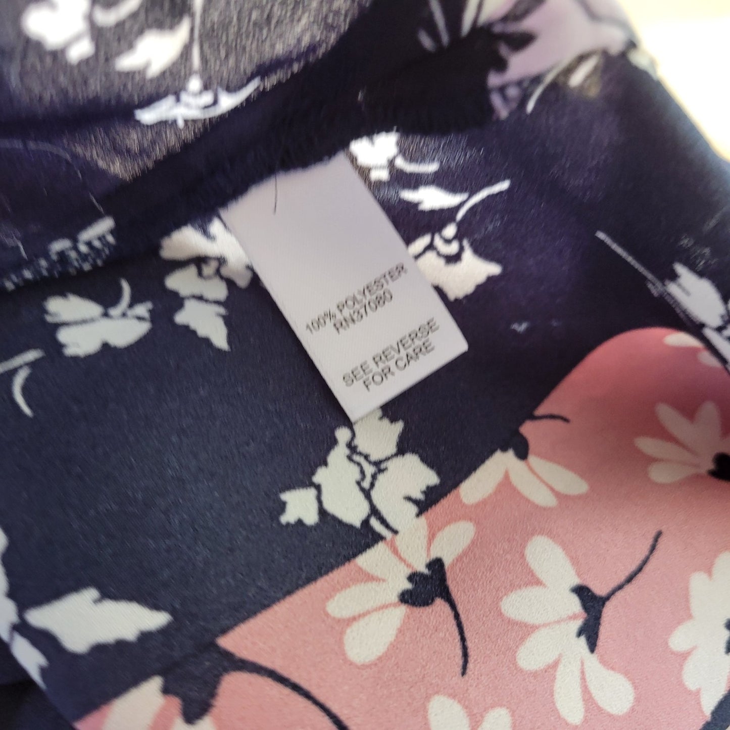 Cato Est 1946 Womens Top 14W 16W Plus 3/4 Open Sleeve Semi Sheer Pink Floral