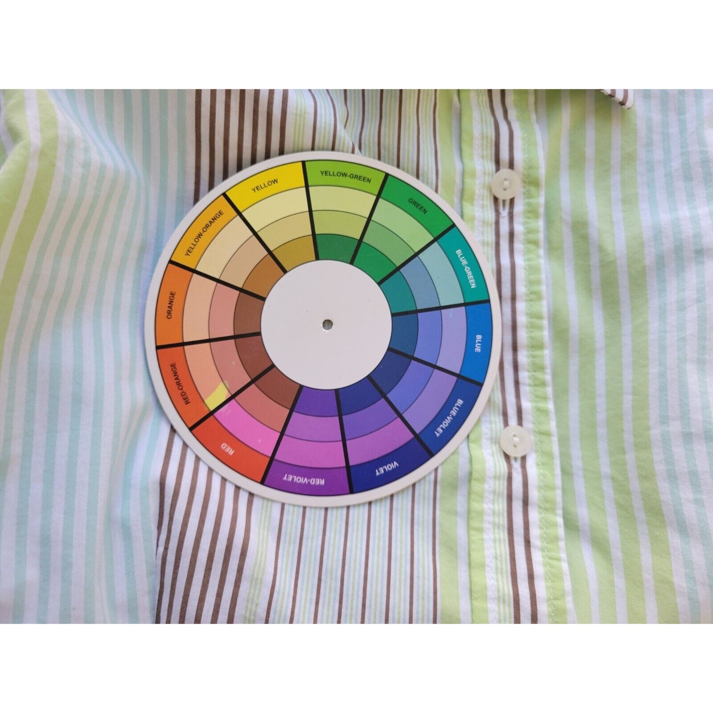 Liz Claiborne Villager Women Top 18 Long Sleeve Green Stripe Collar Cotton