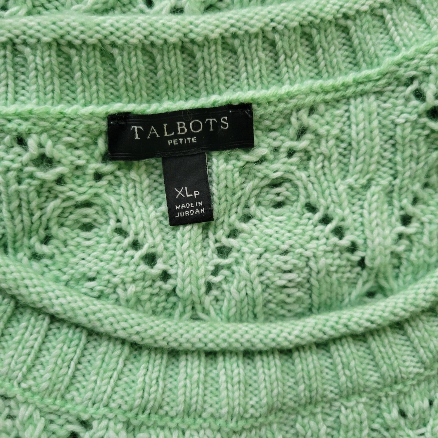 Talbots Womens Sweater XLP Petite Long Sleeve Green Soft Poly Blend Comfy Career