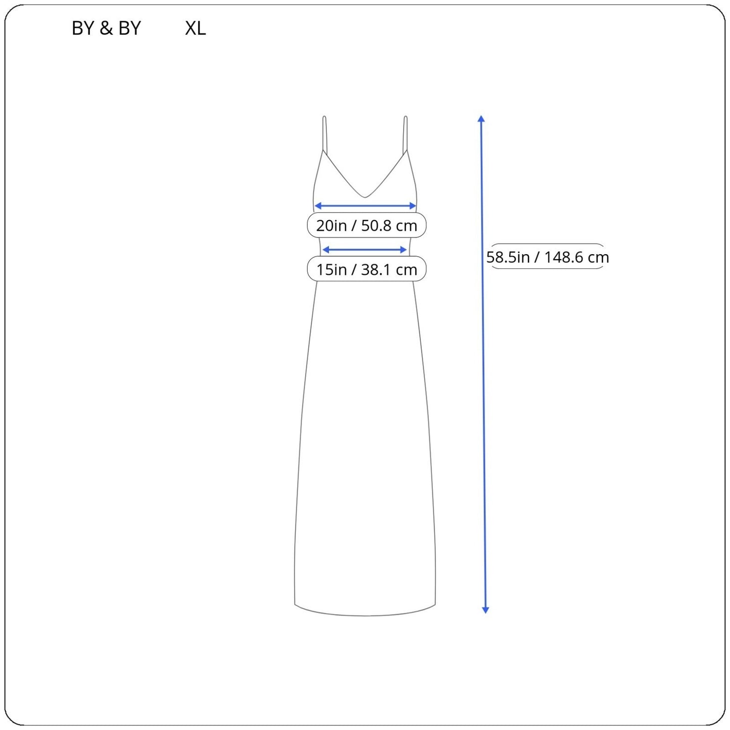 By & By Women's XL Sheath Slip Dress Blue Geometric Sleeveless Spaghetti Strap