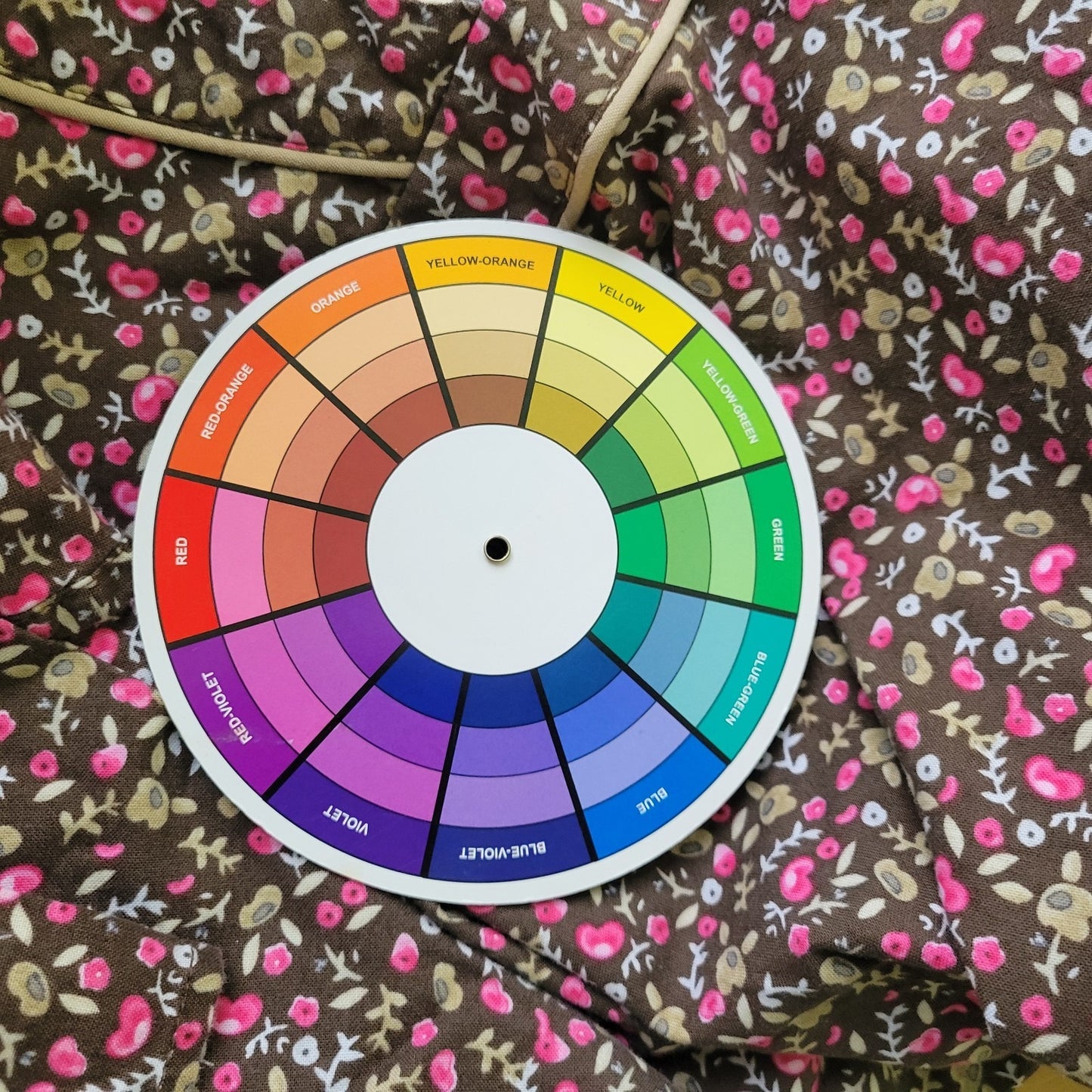 Dickies Unisex Scrub Top 4XL Plus Brown Floral Cotton Hearts Rosebuds Pockets