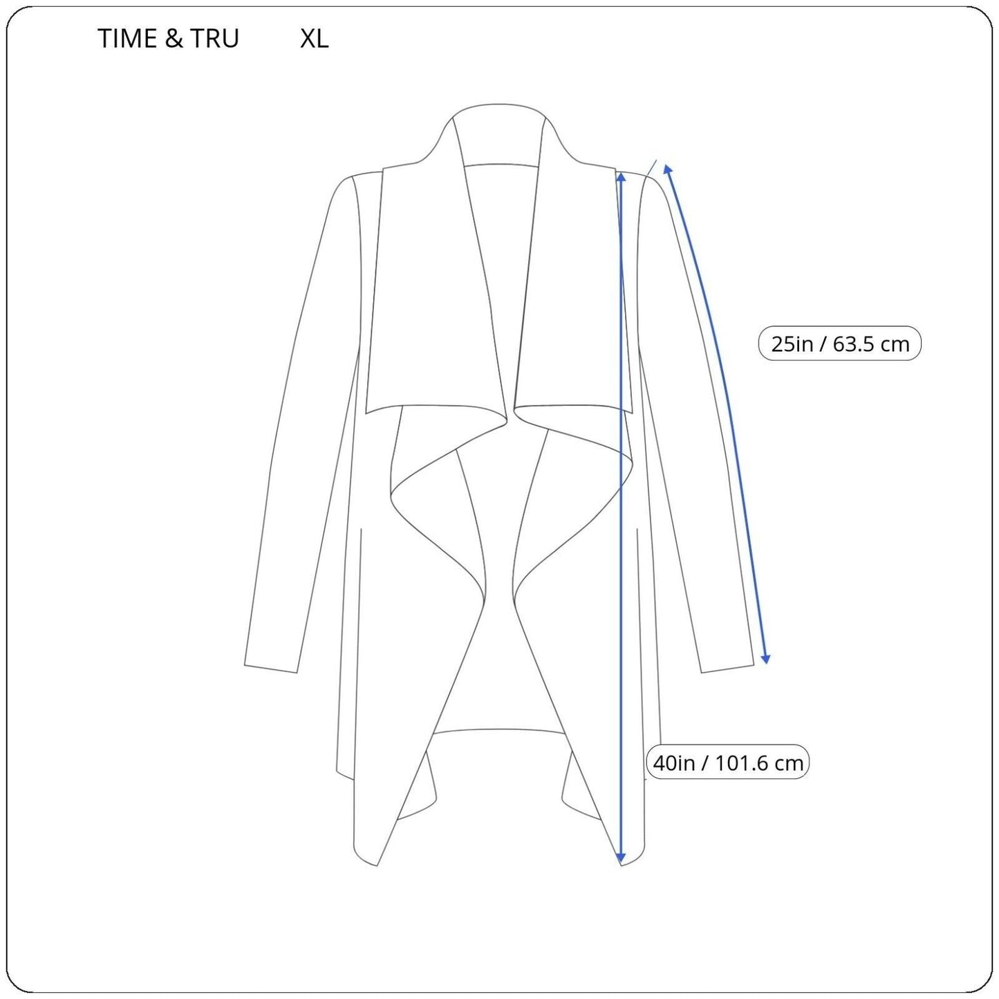 Time Tru Womens Sweater Extra Large Cardigan Pink Stripe Open Duster Casual Long