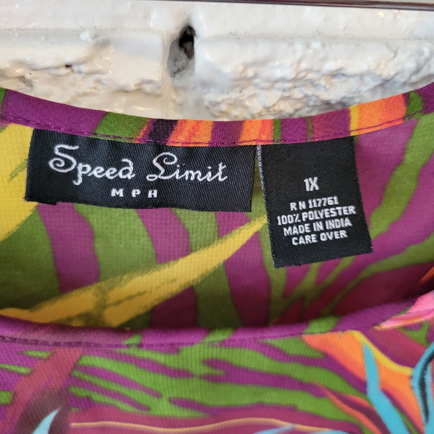 Speed Limit MPR Womens Top 1X Overlay Purple Floral High Low Split Back Sheer