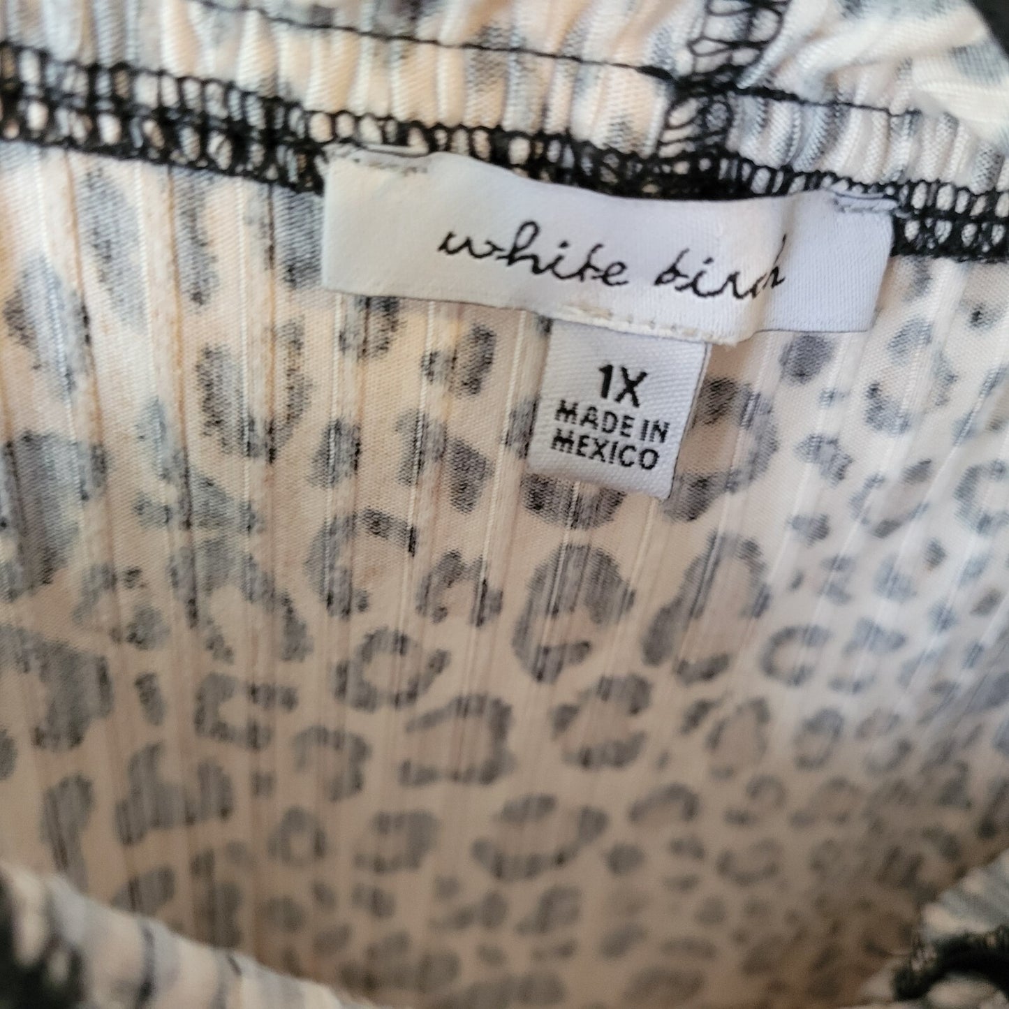 White Birch Womens Top 1X Plus Camisole Tan Animal Print Adjustable Spaghetti