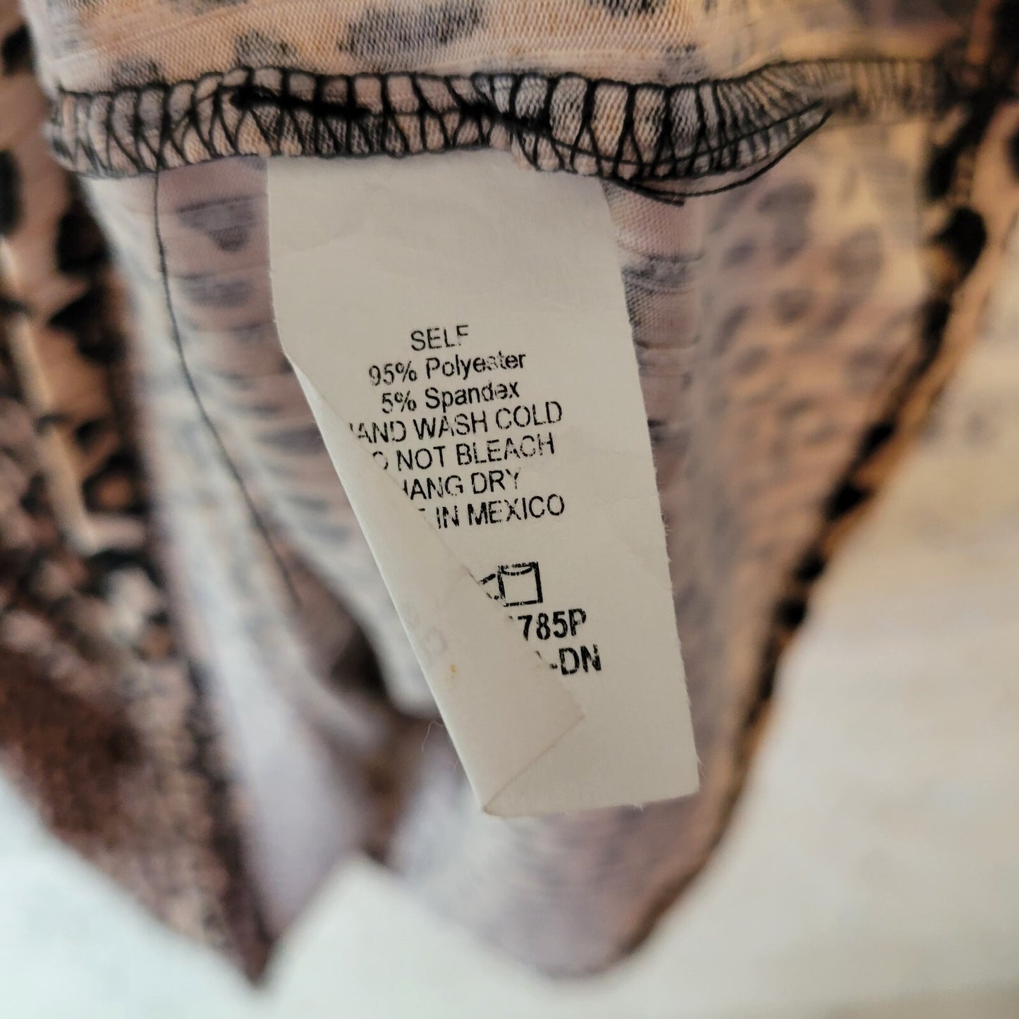 White Birch Womens Top 1X Plus Camisole Tan Animal Print Adjustable Spaghetti