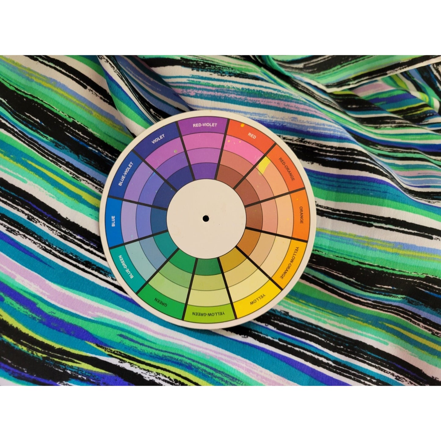 Coral Bay Womens Top Extra Large XL Roll Tab Sleeve Blue Watercolor Stripes