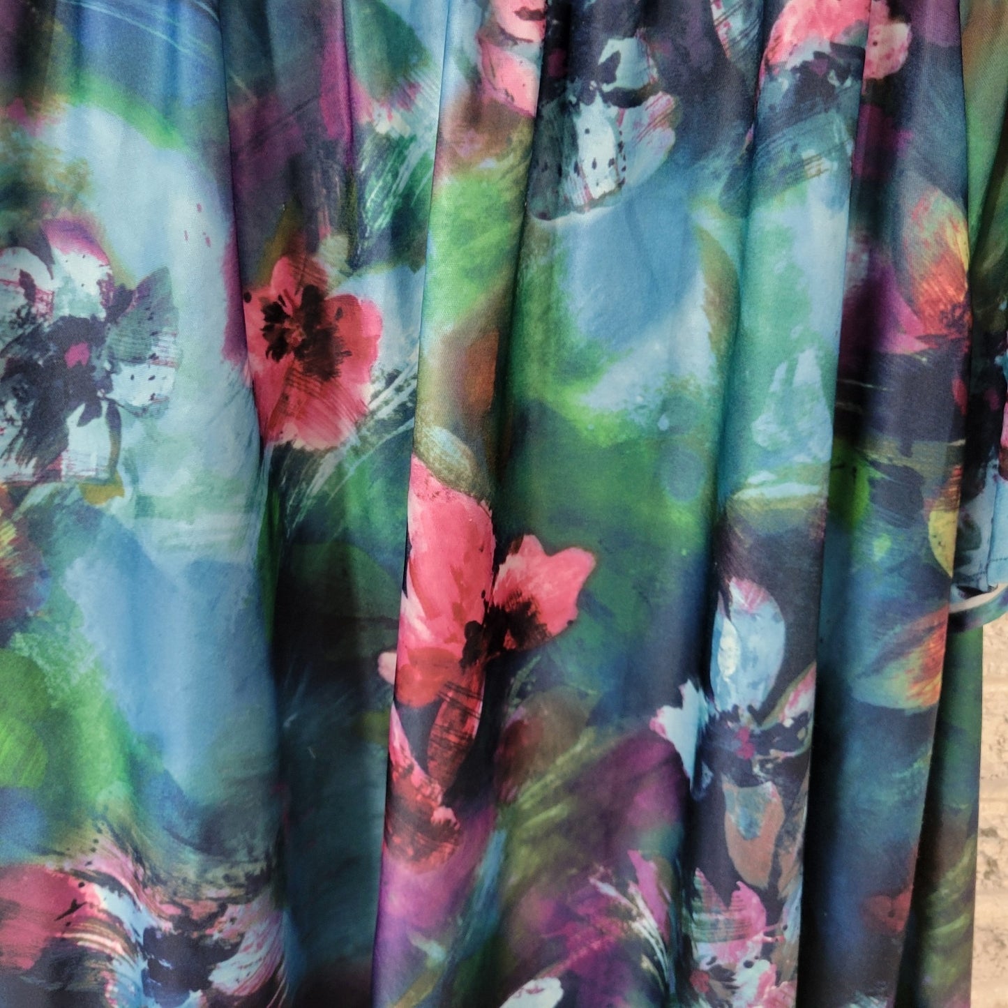 Anthony Richards Womens Dress 4X Muu Muu Kaftan Blue Watercolor Pockets Lounge