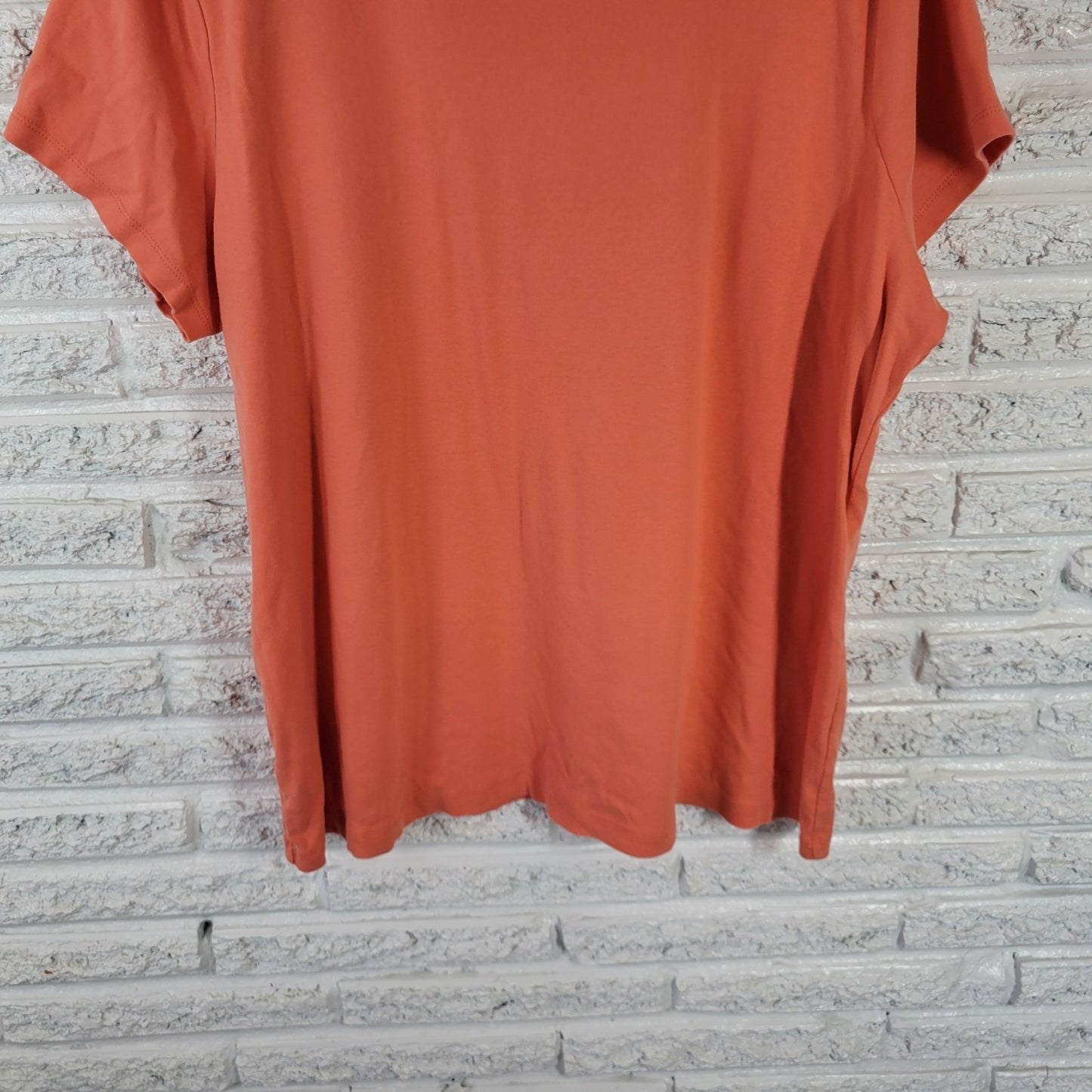 St Johns Bay Essentials Womens Top 3X Plus Tee Tunic Orange Cotton Casual ORA29X