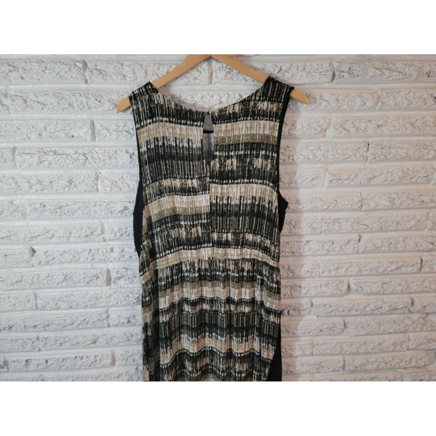 Cato Womens Dress 18W 20W Sheath Mini Sleeveless Keyhole Back Black Watercolor