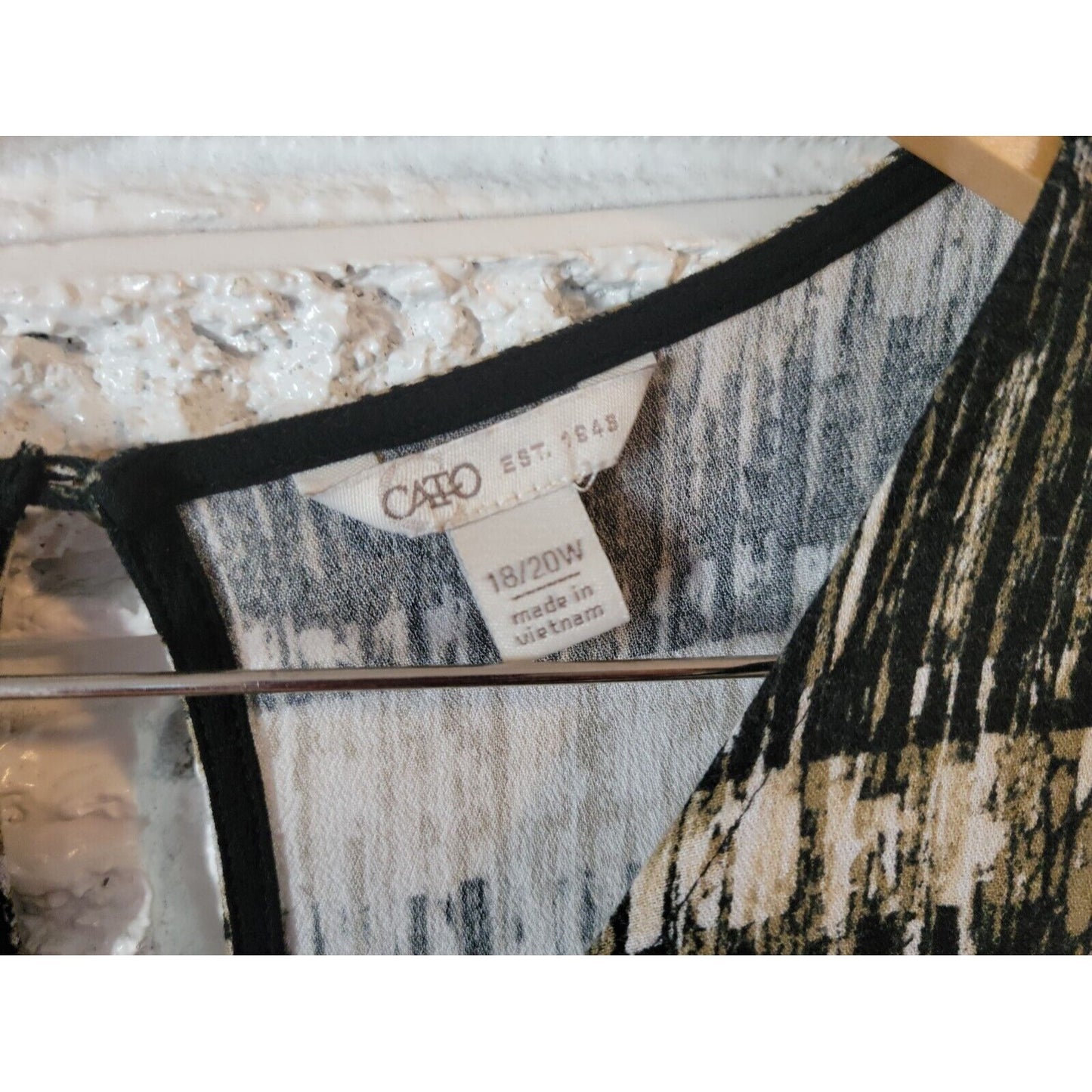 Cato Womens Dress 18W 20W Sheath Mini Sleeveless Keyhole Back Black Watercolor