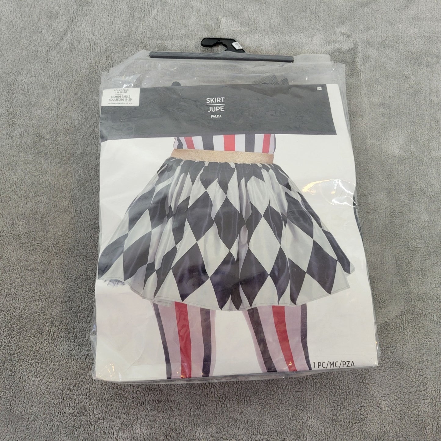 Adult Womens Halloween Costume Skirt ONLY 2XL 18 20 Plus Jester Joker Poker Mini