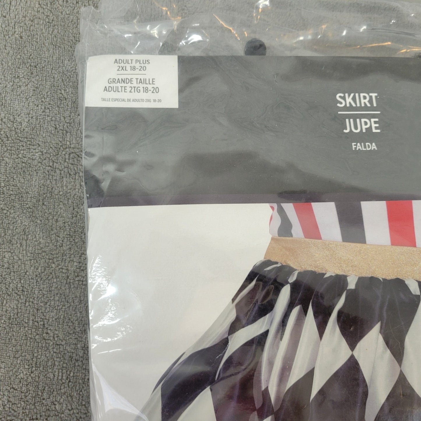 Adult Womens Halloween Costume Skirt ONLY 2XL 18 20 Plus Jester Joker Poker Mini