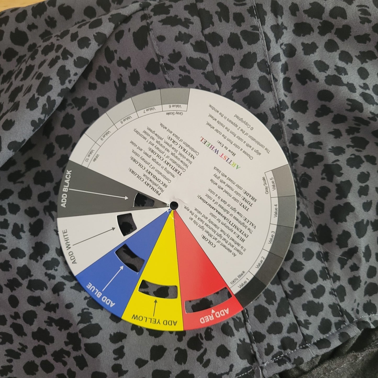 Fortune Ivy Womens Top XXL Plus Tied 3/4 Sleeve Polyester Gray Animal Print