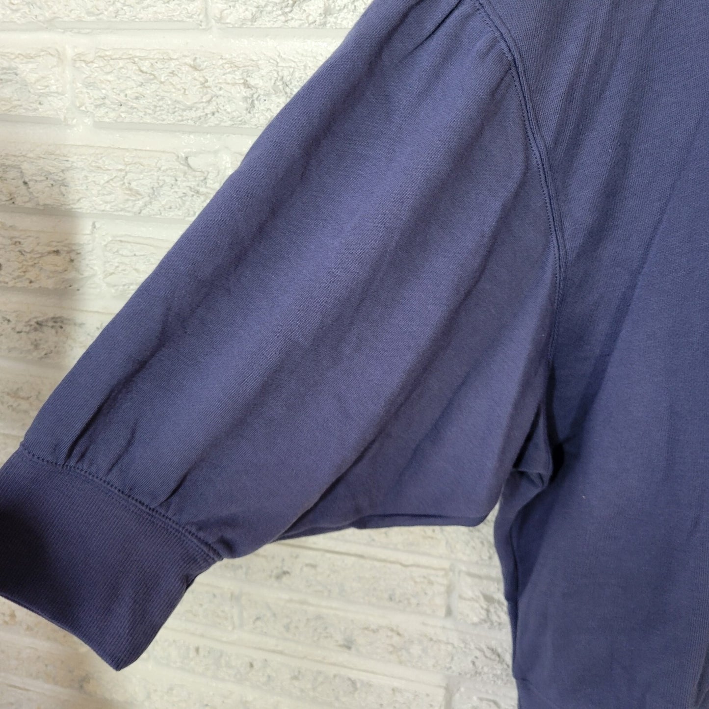 Terra Sky Women Sweatshirt 3X Plus 3/4 Puff Sleeve Blue Cotton Blend Activewear