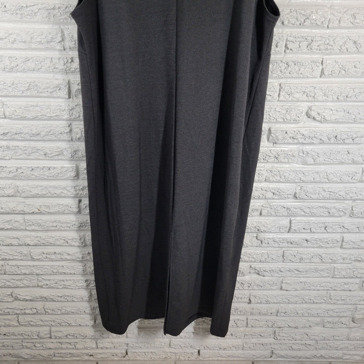 Style&co. Womens Plus 3X Gray Black Sleeveless V-Neck Midi Shift Knit Dress