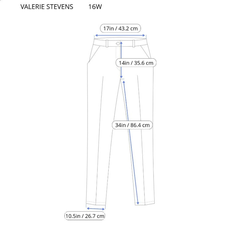 Valerie Stevens Women's 16W Blue Striped Dress Pants High Rise Straight Leg SL9E
