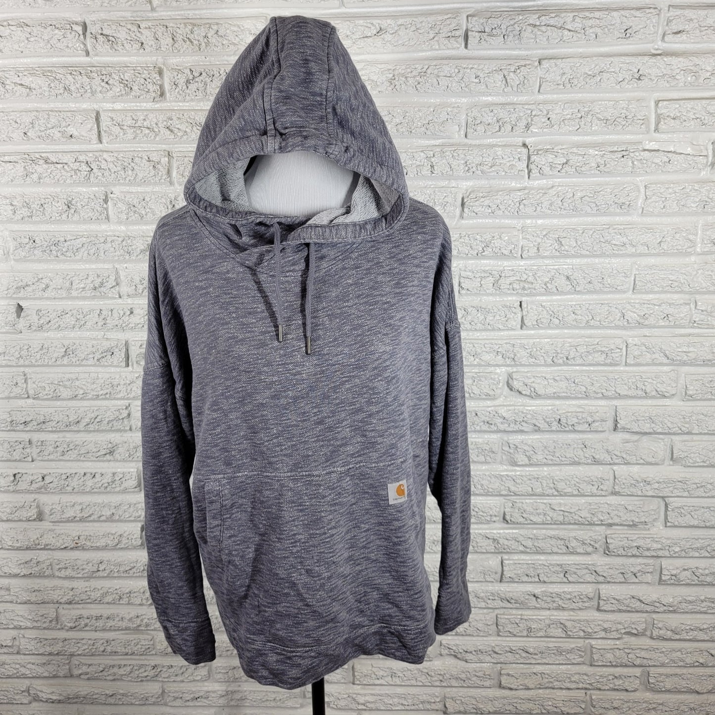 Carhartt Womens Sweatshirt 1X Plus Hoodie Gray Pockets Activewear Comfy Casual