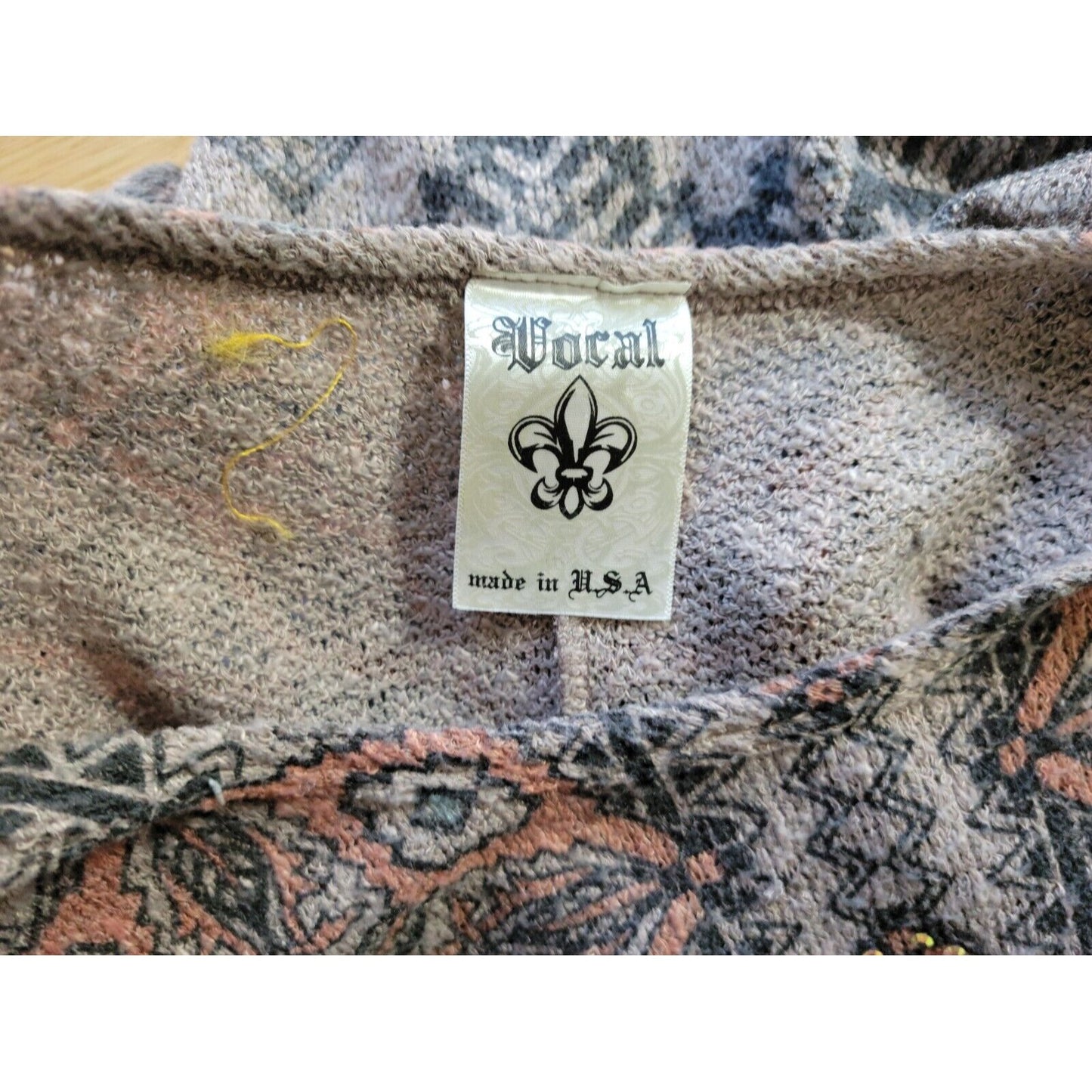 Vocal Womens Top 3XL Plus Tank Knit Orange Geometric Studded Casual