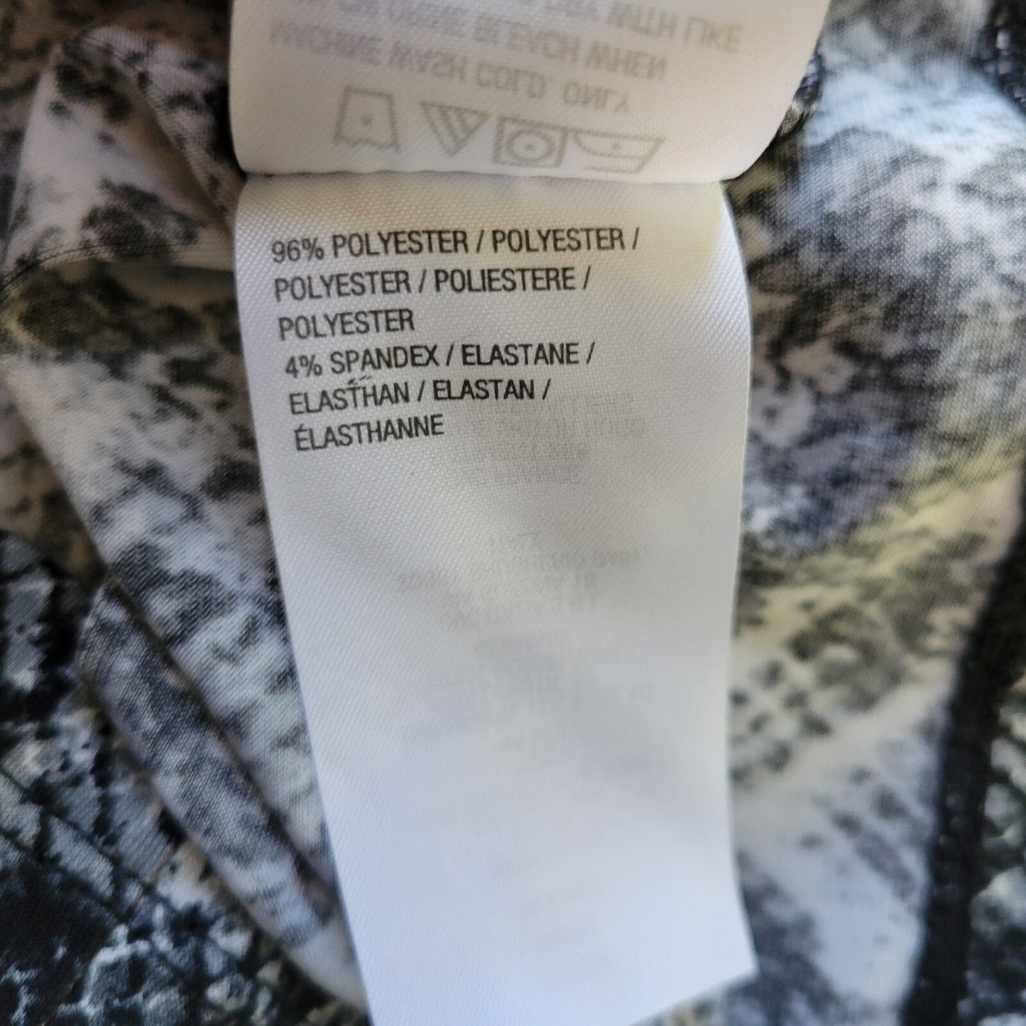 Susan Graver QVC Womens Top 1X Plus Tunic Keyhole Neck Black Animal Print Career