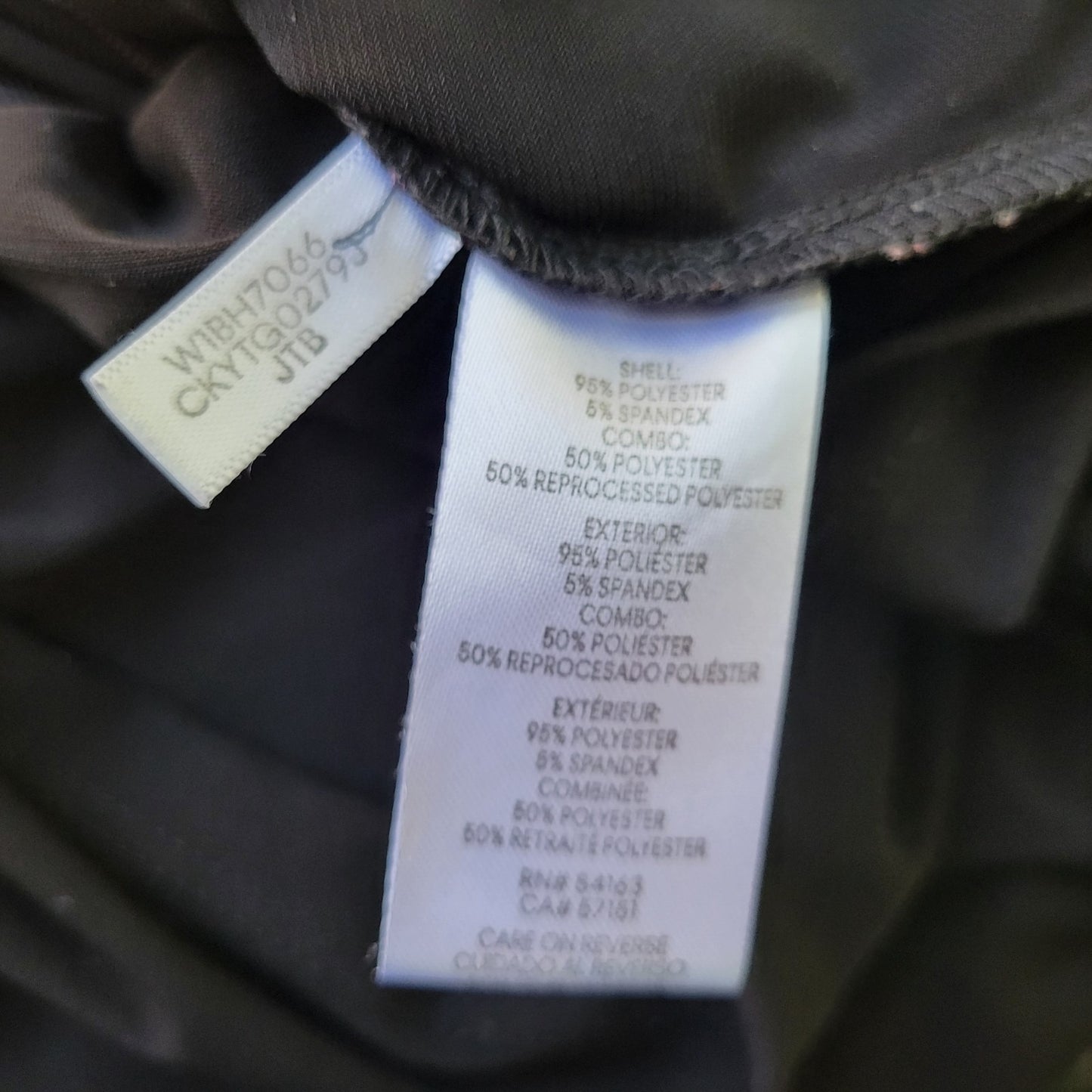 Calvin Klein Womens Top 2X Plus Sheer Flutter Sleeve Black Poly Blend Office